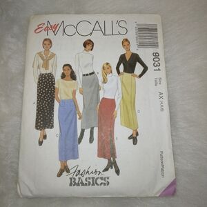 MCCALL'S 9031 size 4-8 Misses EASY skirt, McCall's Fashion Basics